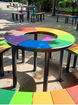 Das ist unser grünes Klassenzimmer.